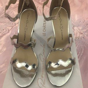- Brand New Le chateau silver wedding heels Roxy Earle collection